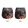 thumbnail image 3 of Salouo Fiery Black Dragon Attack Print Women's 2 in 1 Running Shorts Double-Layer Shorts Athletic Workout Gym Yoga Shorts Running Shorts for Women-Small, 3 of 7