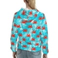 thumbnail image 7 of Honeii Crab Swims In The Ocean Pattern Womens Oversized Hoodies Long Sleeve Sweatshirts Pullover Fall Outfits with Pocket-Small, 7 of 7