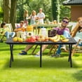 thumbnail image 3 of Aluminum Folding Camping Table, Portable Foldable Picnic Table, Outdoor Lightweight Roll-up Camping Table, Collapsible Camp Table for Beach,Party, Patio, BBQ, Travel, Backyard, 3 of 8
