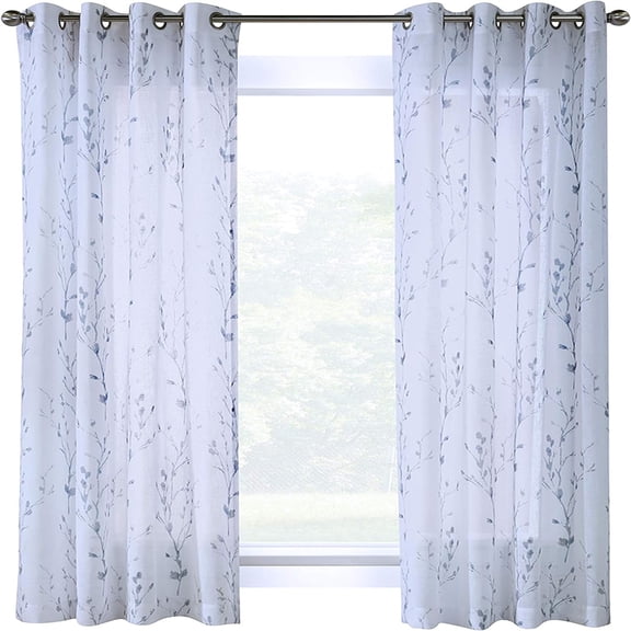 Commonwealth Primavera Printed Floral Window Curtain Panel White
