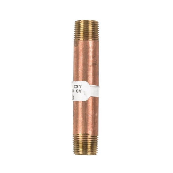 JMF Company 3/8 in. MPT Red Brass Nipple 3-1/2 in. L