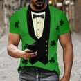 thumbnail image 3 of Xuyuer Women's St. Patrick's Day Printed Round Neck Solid Color Short Sleeve Casual Loose Top, Holiday Graphic Tee for Festival Celebration, Party Outfits and Irish Pride Apparel, 3 of 8