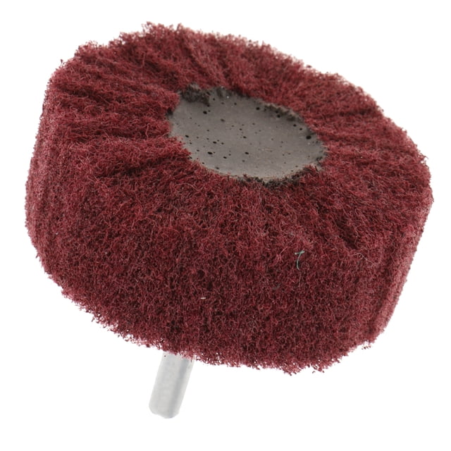 Herramientas rotativas de cepillo no tejido de vástago de 6 mm Herramientas rotativas para eliminar escoria de polvo de 60 x 25 x 6 mm rojo Macarena Rueda abrasiva no tejida