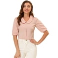 thumbnail image 1 of Blusa de Manga Corta Allegra K Para Mujer Rosa XS, 1 of 4
