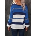thumbnail image 5 of Asyoly Women Color Block Striped Sweater Long Sleeve Deep V Neck Knit Pullover Oversized Jumper Loose Tops S-XXL, 5 of 5