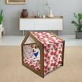 thumbnail image 3 of Floral Pet House, Poppies Retro Halftone Effect Fertility and Eternal Life Vintage, Outdoor & Indoor Portable Dog Kennel with Pillow and Cover, 5 Sizes, Vermilion Black White, by Ambesonne, 3 of 5