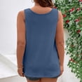 thumbnail image 4 of StSilkitty Womens Sleeveless Tank Tops Solid Color Crewneck Button down Shirts Summer Lightweight Soft Blouses, 4 of 8