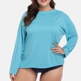 thumbnail image 4 of Sociala Women's Solid Long Sleeve Plus Rashguard UPF 50+ Surfing Swim Shirt Top, 4 of 6