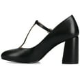 thumbnail image 3 of Journee Womens Talani T-strap Stacked Heel Almond Toe Comfort Dress Pumps, 3 of 9