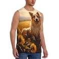 thumbnail image 2 of Balery Pastoral Sunflower Corgi Camisetas sin mangas para hombre, absorbe la humedad y protege contra el mal olor.-3X-Large, 2 of 7