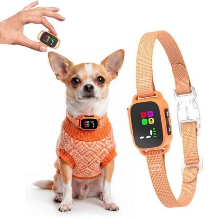 Tiny Bark Collar For Small Dogs 5-15 Lbs And Puppies - No Shock Anti Barking Rechargeable Smart Dog With 7 Sensitivity Levels 3 Beep&vibration Modes (pure Orange)