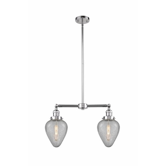 Innovations 2-LT Vintage LED Geneseo 22" Chandelier - Polished Chrome - 209-PC-G165-LED