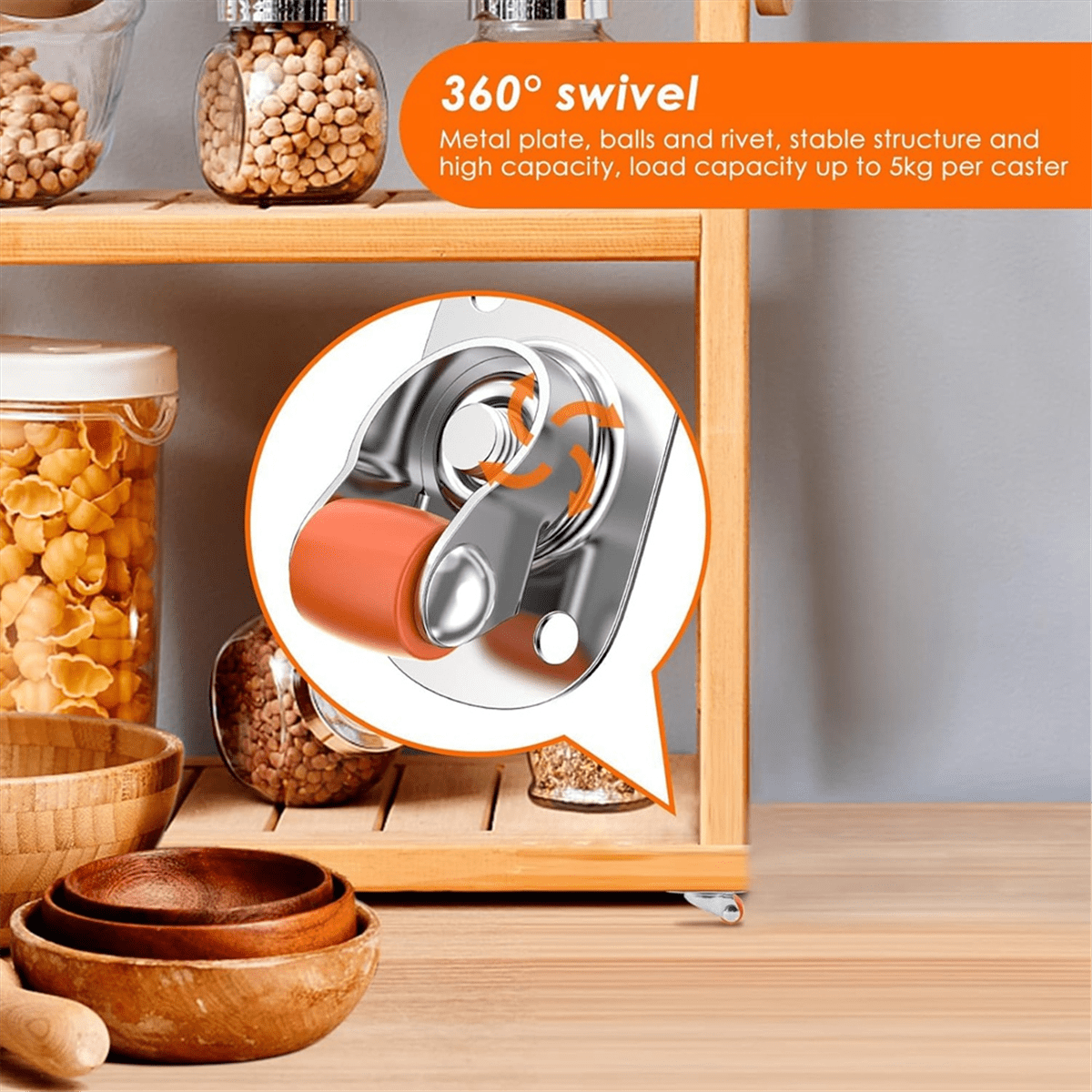 0.5In Oval Plate Self-Adhesive Caster Wheels, 360° Swivel, Strong Nano Adhesive, 30 Lbs Load Capacity Per Caster 20pack,20 * Caster Wheels,Silver