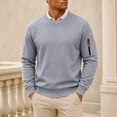 thumbnail image 2 of Thousandth Men's Zipper Pocket Sweatshirt Trendy Athletic Crewneck Top Functional Long Sleeve Pullover with Utility Sleeve, 2 of 10