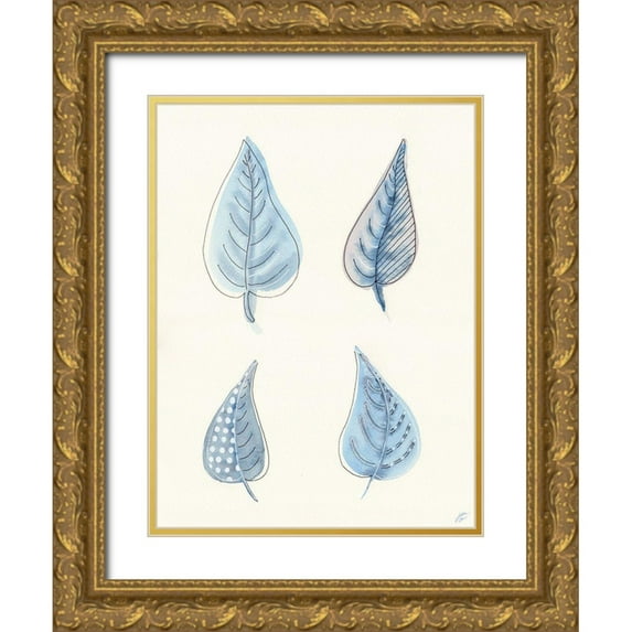 Lee, Judson 25x32 Gold Ornate Wood Framed with Double Matting Museum Art Print Titled - 4 Leaves