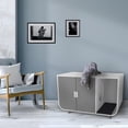 thumbnail image 4 of Teamson Pets Large Dyad Wooden Cat Litter Box Enclosure and Cabinet/Side Table, Alpine White/Gray, 4 of 9