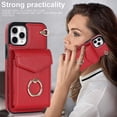 thumbnail image 3 of Elegante funda multifuncional tipo cartera para iPhone 11 Pro con correas, ranura para tarjetas, soporte para anillo, protección para cámara, material de PU, a prueba de golpes y antirrobo., 3 of 5
