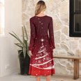 thumbnail image 4 of Women's Christmas Printed Fashionable Loose Round-Neck Dress, Holiday Print, Casual Wear, Retro Style, Comfort Fit, Everyday Dress, Festive,Red,M, 4 of 5