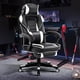 thumbnail image 4 of Garvee Gaming Silla, Reposapiés Retráctil, Lumbar y Reposacabezas Ajustables, Blanco y Negro, 4 of 8