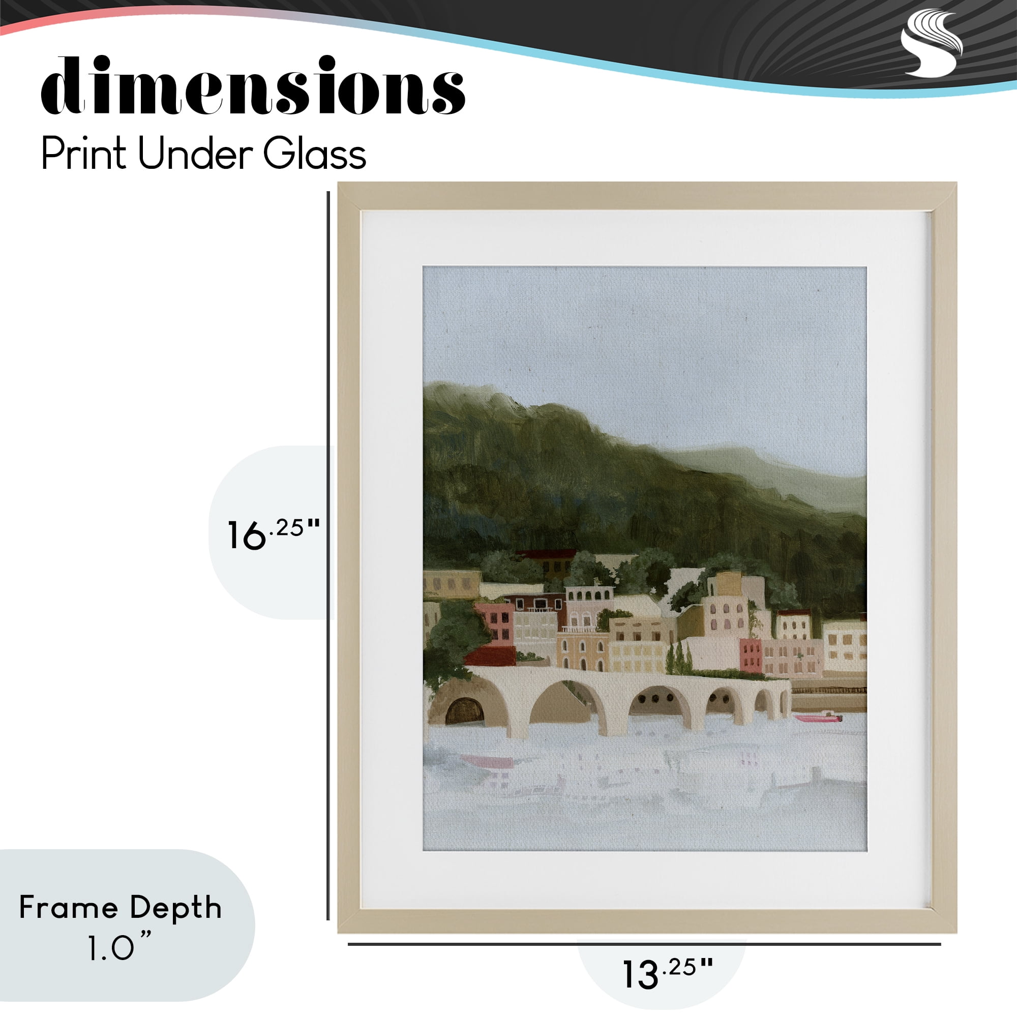 Stupell Industries Coastal Mountains By Sea Birch Framed Print Under Glass, design by Grace Popp