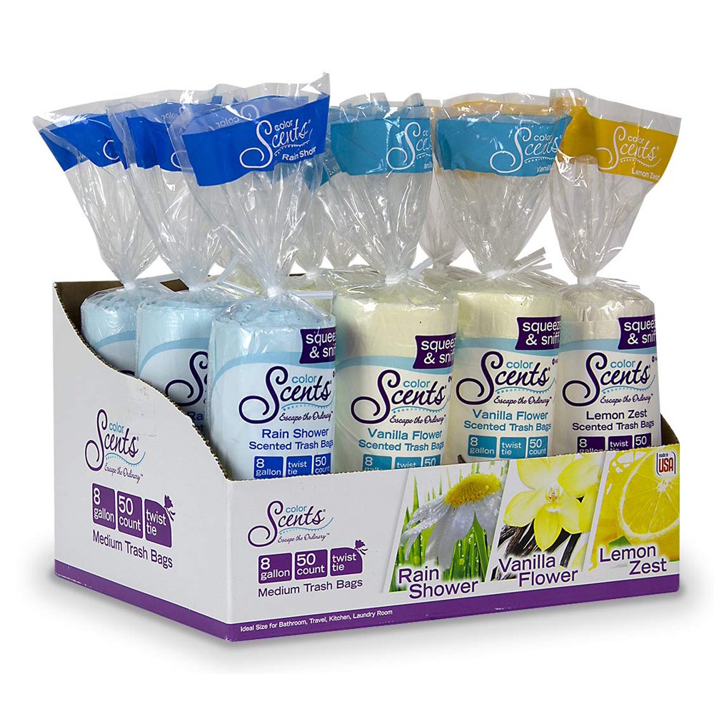 Color Scents - 981266 Medium Trash Bags - 8 Gallon, 600 Total Bags (12