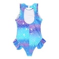 thumbnail image 2 of Sholeno Girls One Piece Swimsuit Keyhole Back Swimwear Summer Beach Sport Bathing Suits Blue 5-6, 2 of 7