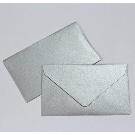 Wedding Favor Envelopes Mini Envelopes for $1 State Lottery Tickets Gift Cards - Qty 25 - Metallic Silver- 2.5