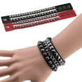 thumbnail image 3 of Ayyufe Women's Layered Punk Rock Rivet Bracelet Studded Leather Metal Chain Bangle, 3 of 7