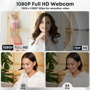 RONY 1080P HD USB Webcam with Microphone, Streaming Computer Web Camera for PC Desktop Laptop