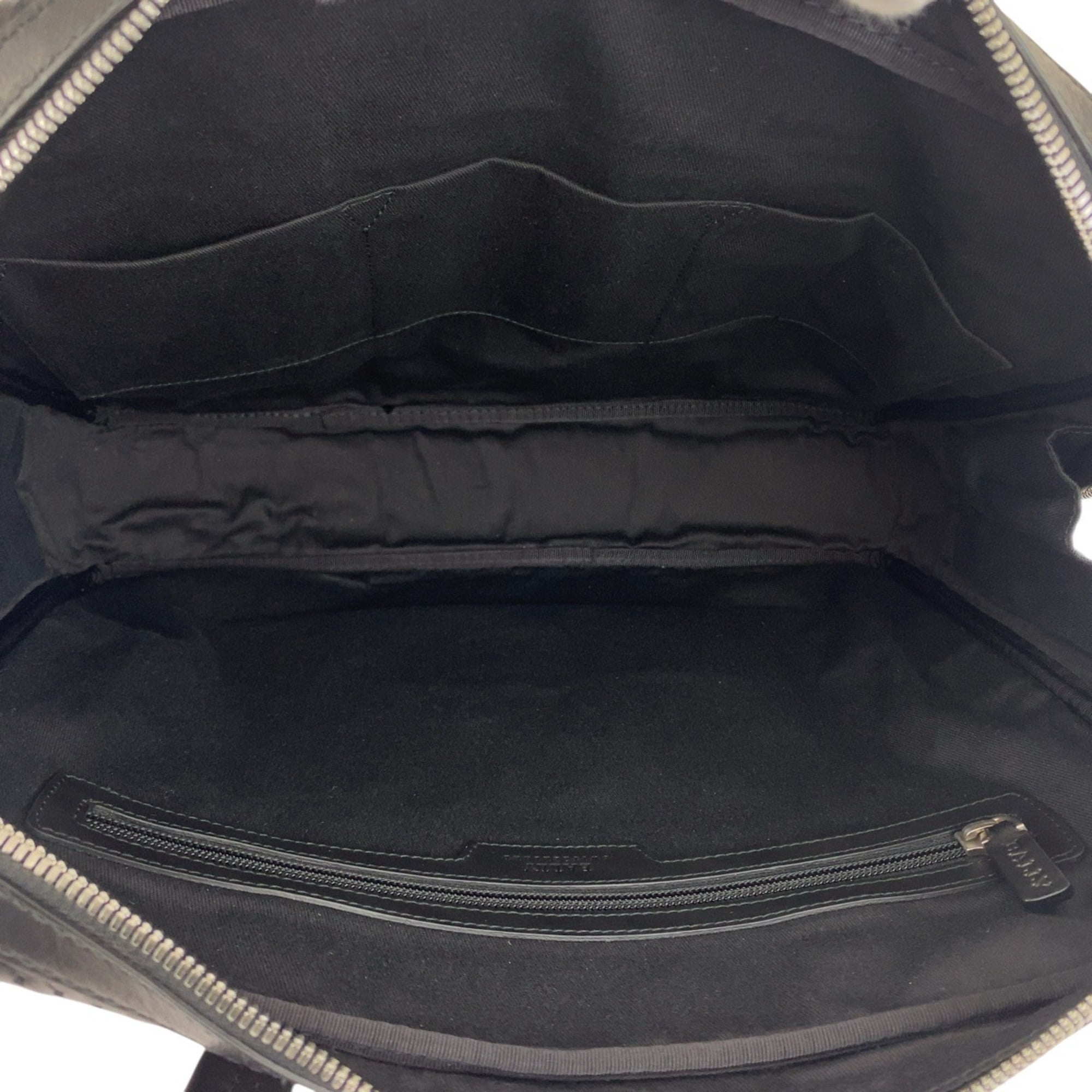 Pre-Owned BALLY HVLK Men's Perforated Black Leather Briefcase with Silver Hardware