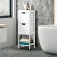 thumbnail image 4 of Topbuy Wooden Floor Cabinet Multifunctional Bathroom Storage Cabinet Side Organizer w/Drawer White, 4 of 9