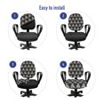thumbnail image 4 of Geometric Office Chair Slipcover, Modernistic Repeating Triangular Pattern with Half Tone Dots Print, Protective Stretch Decorative Fabric Cover, Standard Size, Charcoal Grey and Ivory, by Ambesonne, 4 of 5