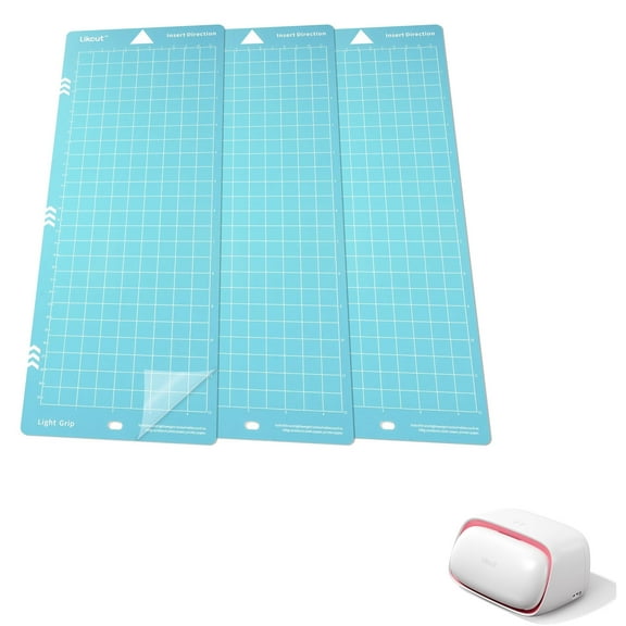 3-Pack Light Grip Cutting Mats 4.5" x 12", Replacement Adhesive Craft Mats Compatible with Glee S501 Cutter - Blue Quilting Replacement Surface for Vinyl, Cardstock, Quilting & DIY Projects