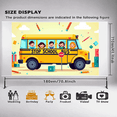thumbnail image 5 of LUUFILx School Bus Banner Backdrop for Kids Party Decorations Classroom Background Photography Props Birthday Decors Event Supplies Playroom, 5 of 7