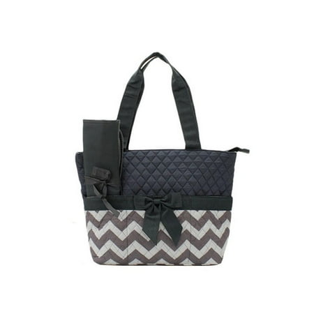 Quilted Diaper Bag 3 Piece Set Chevron Grey Gray By Quilted Diaper Bag 3 Piece Set Chevron Grey Gray By