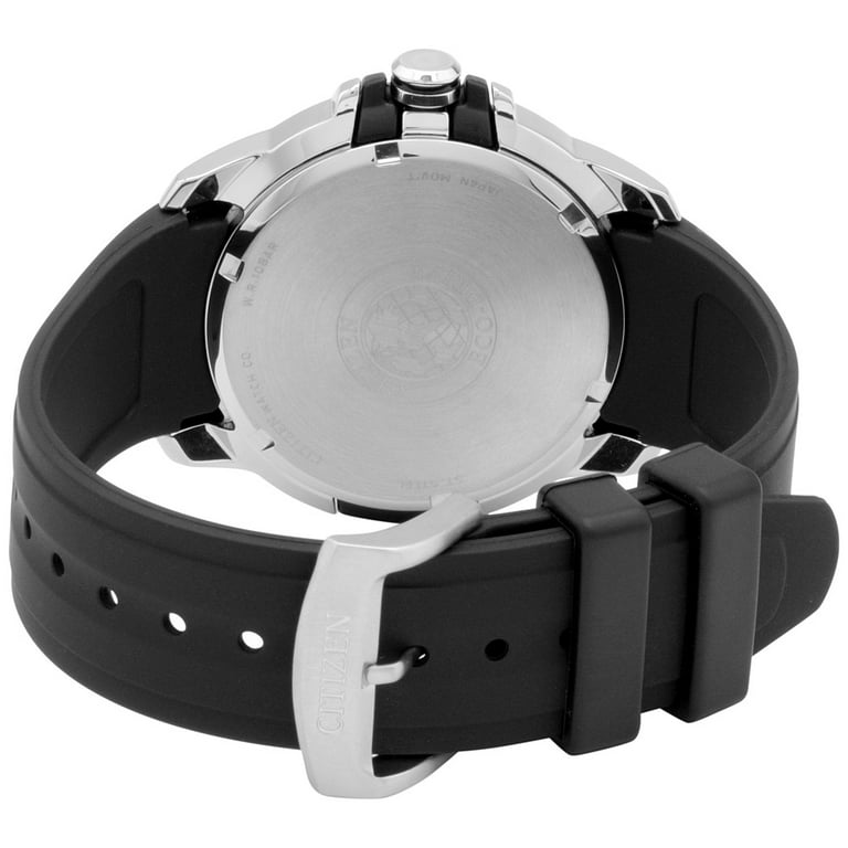 AR - Men's Eco-Drive AW1150-07E Black Pinstripe Dial Watch
