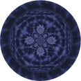 thumbnail image 1 of Ahgly Company Tapis de Zone Rond d'Intérieur Lavable à la Machine, Transitionnel, Bleu Nuit, 8 Pieds Rond, 1 of 7