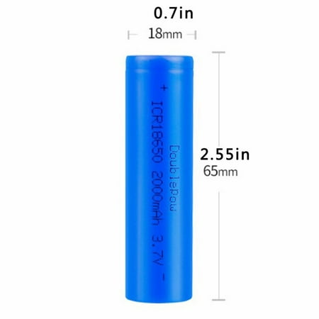 battery rechargeable 7v 2000mah lithium 2pcs flashlight