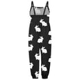 thumbnail image 4 of MIXUE Toddler Girls Jumpsuits & Rompers Summer Rabbit Print Spaghetti Strap Sleeveless Overalls Bodysuits Outwear,Black,3-4 Years, 4 of 4