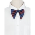 thumbnail image 4 of CORBATA DE MOÑO PREATADA DE RAYAS GRUESAS PARA HOMBRES INSPIRE CHIC, AJUSTABLE DE SATÉN PARA BODAS FORMAL, ROJO-AZUL, 4 of 4