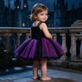 thumbnail image 5 of Odeerbi Infant Girls Halloween Princess Dress Lace Bow Cobweb Print Tulle Tutu Dress Party Gown, 5 of 5
