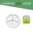 thumbnail image 1 of efyPack 3-Compartment Round Disposable Paper Plates, 9-inch, 500 Pack, 1 of 5