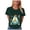 Dark Green, variant on CFXNMZGR Halloween Clothes for Women Women's T-Shirts Crew-Neck Boho Flowers Wildflowers Graphic Tees Shirts Cute Casual Summer Tops Short Sleeve T Shirt (Black,L)