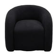 thumbnail image 3 of Boucle Swivel Chair Set of 2 No Assembly Round Upholstered Swivel Barrel Arm Chair Single Sofa Chair Reading Chair for Living Room-Black, 3 of 5