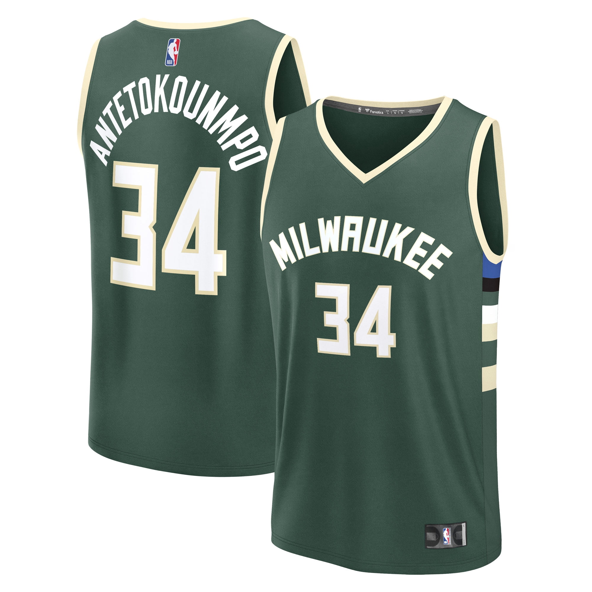 Youth Fanatics Giannis Antetokounmpo Hunter Green Milwaukee Bucks Fast Break Replica Player Jersey - Icon Edition