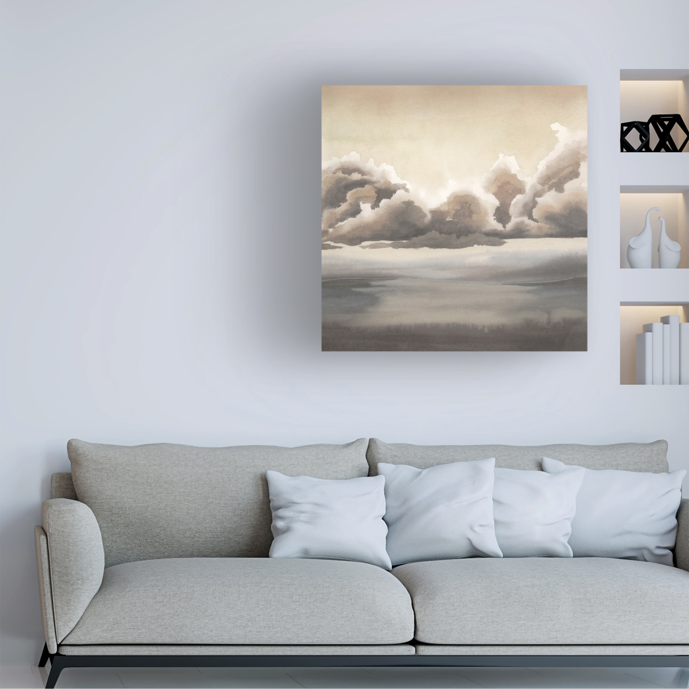 Canvas Wall Art - Grace Popp 'Sepia Sea Fret I' Wall Art for Living Room, Bedroom, or Office Décor by Trademark Fine Art - 24 x 24 Inches