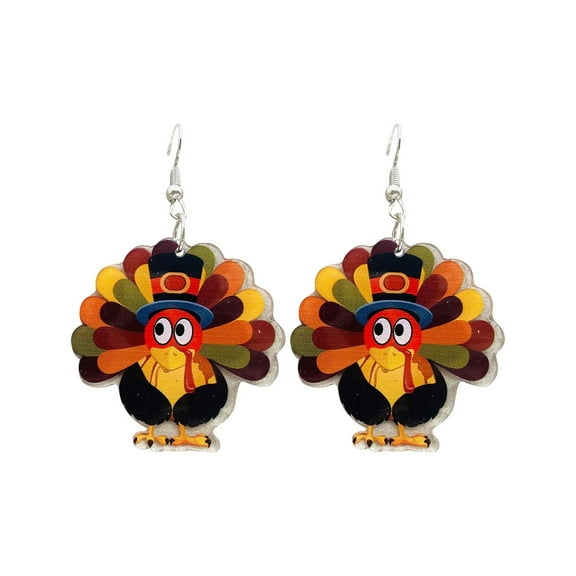 Thanksgiving Earrings Autumn Pumpkin Turkey Acrylic Jewelry European Border Halloween Accessories for Festive Celebrations