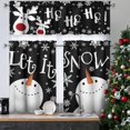 thumbnail image 4 of Winter Christmas Kitchen Curtains Valances 3 Piece Set,Merry Xmas Snowman Let it Snow Elk Reindeer Snowflake Rod Pocket Farmhouse Cafe Curtain Over Sink Window for Holiday Decor 36 Inch, 4 of 7