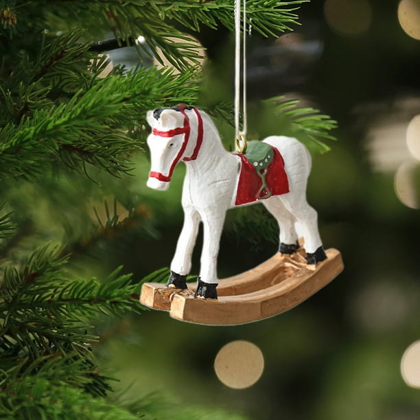 Pendiente de Árbol Navideño, Orno de Rocking Horse Pequeño, Adornación Vintage de Navidad, Pendiente de Árbol de Navidad Pequeño, Ornamento de Navidad Rústico, Pendiente de Árbol de Navidad