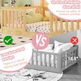 thumbnail image 4 of Full Size Montessori Floor Bed with High Rails, Wood House Beds Frame with LED Light, Low Profile Montessori Bed Full with Slats for Kids, Easy to Assembly, Full bed frames Natural, 4 of 10